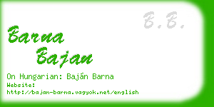 barna bajan business card