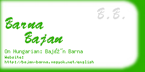 barna bajan business card